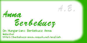 anna berbekucz business card